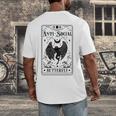 Introvert Apparel Emporium Mothman Tarot Card Antisocial Butterfly Cryptozoologist -Adults Grey Men's Back Print T-Shirt