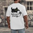 Introvert Energy Cat Love Cat Meme Men's Back Print T-Shirt