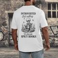 Introvert Read Spicy Books Lover Bookworm Skeleton Reading Men's Back Print T-Shirt