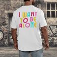 Introvert I Want To Be Alone Retro Wavy Men's Back Print T-Shirt Introvert I Want To Be Alone Retro Wavy Men's Back Print T-Shirt