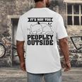 It's Way Too Peopley Outside Anti Social Introvert Men's Back Print T-Shirt