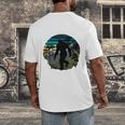 Just Me And My Yeti Retro Sunset Mountain Hiking Introvert Men's Back Print T-Shirt Just Me And My Yeti Retro Sunset Mountain Hiking Introvert Men's Back Print T-Shirt