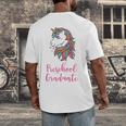 Kids Unicorn Preschool Graduation Men's Back Print T-Shirt