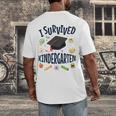 Kindergarten Graduation Shirt I Survived Kindergarten Men's Back Print T-Shirt