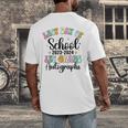 Last Day Autographs 1st Grade Graduation Boys Girls Groovy Men's Back Print T-Shirt
