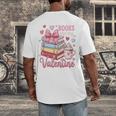 Librarian Books Are My Valentine Teacher Valentines Teach Men's Back Print T-Shirt