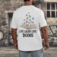 Live Laugh & Love Books Reading Butterfly Book Lover Bookish Premium Men's Back Print T-Shirt