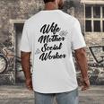 MSW Mom Graduation T-Shirt Social Worker Wife Mother Men's Back Print T-Shirt