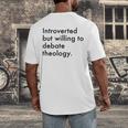 Theology Introvert Christian Conversation Starters Men's Back Print T-Shirt
