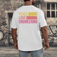 Peace Love Engineering Engineer School Graduation Retro Men's Back Print T-Shirt
