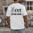 Peace Out Second Grade Last Day Of School Graduation Kids Men's Back Print T-Shirt