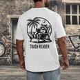 Raccoon Reading Books Summer Humor Trash Reader Men's Back Print T-Shirt