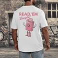Read 'Em Western Cowgirl Retro Groovy Reading Books Men's Back Print T-Shirt Read 'Em Western Cowgirl Retro Groovy Reading Books Men's Back Print T-Shirt