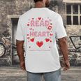 Read Your Heart Out Valentine Reading Book Lover Teacher Premium Tri-Blend Men's Back Print T-Shirt
