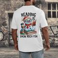 Reading Is Snow Much Fun Christmas Bookworm Snowman Reading Men's Back Print T-Shirt