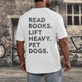 Retro Gym Book Lover Read Books Lift Heavy Pet Dogs Men's Back Print T-Shirt Retro Gym Book Lover Read Books Lift Heavy Pet Dogs Men's Back Print T-Shirt