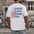 Retro Proud Coast Guard Dad Graduation Dad Usa Flag Outfit Men's Back Print T-Shirt