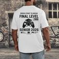 Senior 2026 Final Level Gamer Graduation 2026 Men's Back Print T-Shirt