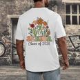 Senior 2026 Graduate Class Of 2026 Wildflowers Graduation Men's Back Print T-Shirt