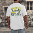 Senior Class Of 2027 Graduation Yellow And Blue On The Back Premium Tri-Blend Men's Back Print T-Shirt