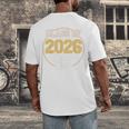 Senior Dad Class Of 2026 Purple Retro Vintage Graduation Men's Back Print T-Shirt