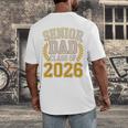 Senior Dad Class Of 2026 Purple Yellow Vintage Graduation Men's Back Print T-Shirt