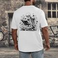 Skeleton Skull Halloween Book Reading Books Lover Teacher Men's Back Print T-Shirt