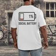 Social Battery 1 Shirt Introvert Anti Social Tee Gif Men's Back Print T-Shirt