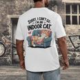Sorry I Can’t Go I’m An Indoor Cat Couch Introvert Cat Men's Back Print T-Shirt