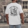 Spread Those Pages Like A Good Girl Skeleton Floral Book Men's Back Print T-Shirt