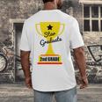 Star Graduate Second Grade Graduation Trophy Cup Men's Back Print T-Shirt