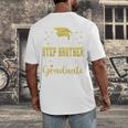 Super Proud Step Brother Of 2025 Graduate Graduation Family Premium Men's Back Print T-Shirt