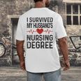 I Survived My Husband's Nursing Degree School Graduation Men's Back Print T-Shirt