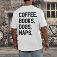 Vintage Coffee Books Dogs Naps Retro Men's Back Print T-Shirt Vintage Coffee Books Dogs Naps Retro Men's Back Print T-Shirt