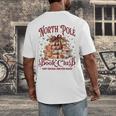 Vintage Retro North Pole Book Club Hot Cocoa Men's Back Print T-Shirt