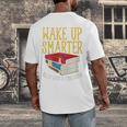 Wake Up Smarter Librarian Book Stack Premium Tri-Blend Men's Back Print T-Shirt