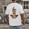 Woman And Books Stack Afro Girl Book Lover Men's Back Print T-Shirt Woman And Books Stack Afro Girl Book Lover Men's Back Print T-Shirt