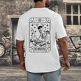 Writer Novelist Book Poetry Author Skeleton Tarot Card Men's Back Print T-Shirt