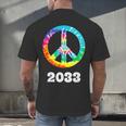 2033 Graduation Class Year Tie Dye Peace Sign Men's Back Print T-Shirt