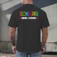 2nd Grade Here I Come Kids 1st Grade Graduation Men's Back Print T-Shirt