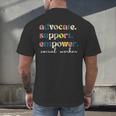 Advocate Support Empower Cute Social Worker Graduation MSW Men's Back Print T-Shirt