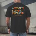 Advocate Support Empower Groovy Social Worker Graduation Men's Back Print T-Shirt
