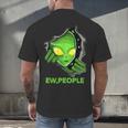 Alien Face Ew People UFO Introvert Meme Men Women Kids Men's Back Print T-Shirt