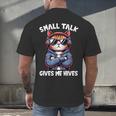 Anti Social Anxiety Mindfulness No Small Talk Introvert Cat Men Women Men's Back Print T-Shirt