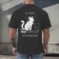Antisocial Introvert Cat With Coffee On Computer Emo Goth For Men Women Men's Back Print T-Shirt
