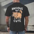 Anxious But Cute Anxiety Meme Cat Lover Introvert For Men Women Men's Back Print T-Shirt Anxious But Cute Anxiety Meme Cat Lover Introvert For Men Women Men's Back Print T-Shirt