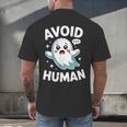 Avoid Humans Cute Kawaii Pastel Ghost Introvert Saying Men's Back Print T-Shirt Avoid Humans Cute Kawaii Pastel Ghost Introvert Saying Men's Back Print T-Shirt
