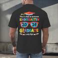 Awesome Kindergarten Graduate Looks Like 2024 Graduation Men's Back Print T-Shirt