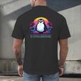 Awkward But Loyal Penguin Synthwave Vapowave Introvert Men's Back Print T-Shirt