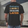 Beekeeping Now Minimal Socializing Introvert Vintage Men's Back Print T-Shirt Beekeeping Now Minimal Socializing Introvert Vintage Men's Back Print T-Shirt